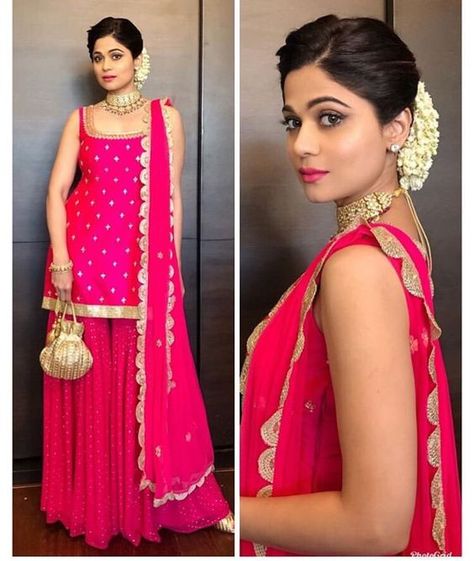 Sarara Dress, Gharara Designs, Silk Fabric Dress, Sharara Designs, Indian Lehenga Choli, Designer Punjabi Suits, Indian Designer Suits, Shilpa Shetty, Salwar Kamiz