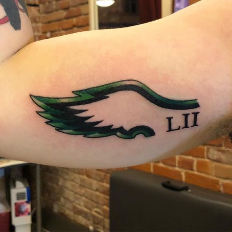 Eric Davis on Instagram: “Been wanting to do this for so long #gobirds #eaglestattoo #eagles @philadelphiaeagles” Eagles Football Tattoo, Philadelphia Eagles Tattoo Men, Eagles Wings Tattoo, Philadelphia Eagles Tattoo For Women, Eagles Tattoo Philadelphia, The Eagles Band Tattoo, Philly Tattoo Ideas, On Eagles Wings Tattoo, Eagles Tattoo