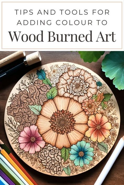 #art #design #woodenart How To Paint Wood Burning Projects, Woodburning And Painting, Pyrography Project Ideas, Pyrography With Color, Pyrography And Paint, Simple Pyrography Designs, Wood Burning Craft Ideas, Simple Wood Burning Designs, Pyrography Ideas For Beginners