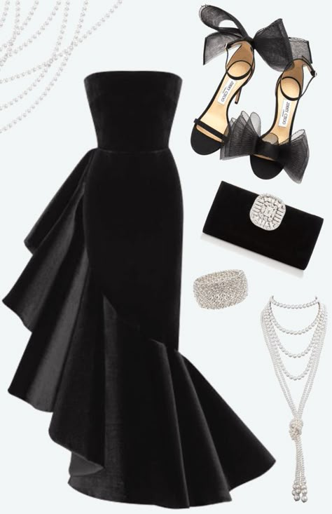 Ball Outfit, Gown Outfit, Punk Style Outfits, Award Show Dresses, Wedding Guest Outfits, Oscars Red Carpet, Black Glamour, Red Carpet Style, Award Show