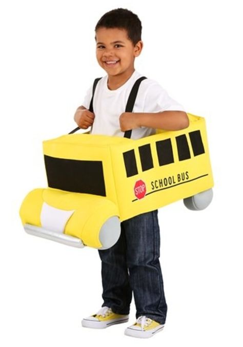 School Bus Costume, Driver Outfit, Funny Kid Costumes, School Bus Party, School Costume, Yellow School Bus, Toddler Car, School Bus Driver, Wheels On The Bus