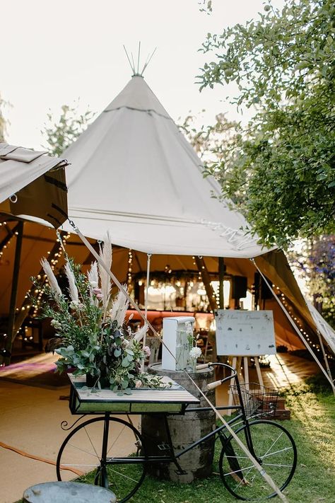 Tipi Wedding Ideas, Tipi Wedding Decor, Antlers Photography, Wedding Ideas Boho, Summer Wedding Venues, Retro Wedding Dresses, Glamping Weddings, Bespoke Wedding Stationery, Garden Wedding Venue