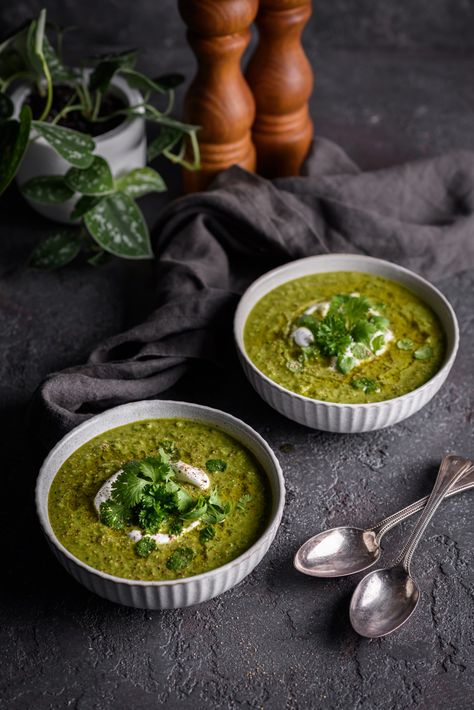 Green Goddess Soup Green Goddess Soup, Green Goddess, The Dinner, Frying Oil, Vegetable Stock, Crusty Bread, Nutrient Dense, Palak Paneer, Fresh Herbs