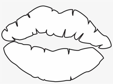 Kiss Lip Drawing, Kiss Drawings Outline, Lips Outline Drawing, Lip Outline Drawing, Kiss Mark Drawing, Kiss Outline, Lips Template, Kiss Template, Lips Outline