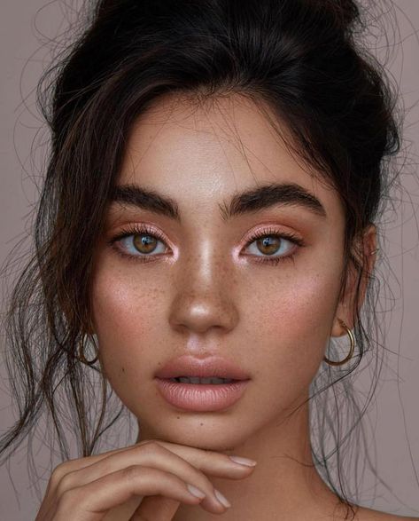 30 Summer Makeup Looks: Colorful & Glowy Makeup Ideas 2019 Maquillaje Glowy, Summer Eyeshadow, Makeup Zombie, Christina Nadin, Make Up Gold, Makeup Contouring, Mekap Mata, Rose Gold Makeup, Summer Makeup Looks