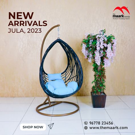 THE MAARK TRENDZ Maark swinging Chair is the perfect addition to any space Your House, Its heavy iron frame for weather protection it will be a great addition to your indoor or outdoor Garden furniture Design. #swingchair #swingsofa #outdoorfurniture #gardenfurniture #swingset #jula #jhula #gardenswing #outdoor #indoorswing #unjal #furniture #furnituredesign #furnituremaker #furniturestore #newpost #trendingnow Garden Jhula Design, Wood Jhula Design, Jhula On Terrace, Jhula In Living Room Size, Jula Swing, Garden Furniture Design, Indoor Swing, Swing Design, Garden Swing