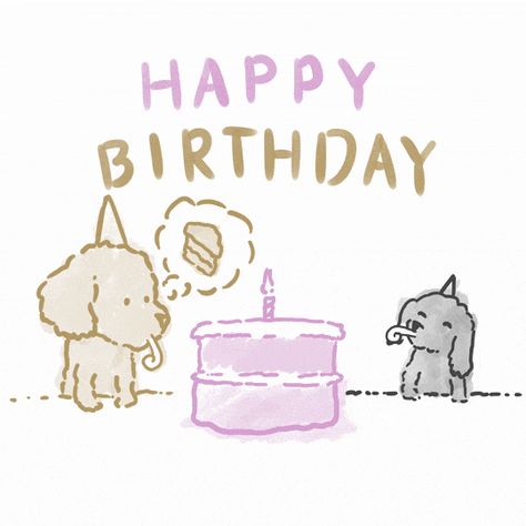 Happy Birthday Dog Gif, Happy Birthday Dogs, Chibi Birthday, Dogs Gif, Wholesome Love, Birthday Wishes Gif, Cake Gif, Happy Birthday Mum, Happy Birthday Board