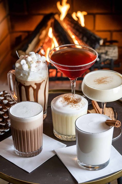 Warm up your winter evenings with this collection of cozy cocktails! From the classic Irish Coffee to the sweet Brandy Alexander, these drinks are perfect for chilly nights. Discover rich flavors like mocha almond cherry and spiked hot chocolate. Whether you're in the mood for a creamy treat or a spicy martini, find your new favorite winter cocktail here. 🍸☕️ #WinterCocktails #CozyDrinks #CocktailHour Highland Snowball Drink, Christmas Hot Cocktails, Hot Coffee Cocktail Recipes, Hot Boozy Drinks, Cozy Christmas Cocktails, Italian Cocktails Winter, Hot Winter Drinks Non Alcoholic, Hot Chocolate Cocktail Recipes, Winter Party Cocktails