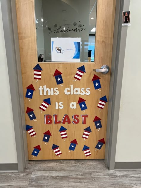 July Preschool Door Ideas, July Daycare Door Theme, July Boards For Preschool, 4th Of July Bulletin Board Ideas Preschool, July 4th Door Decorations Classroom, July Window Display Ideas Preschool, Forth Of July Door Decorations Classroom, Fourth Of July Classroom Decorations, Memorial Day Door Decorations Classroom