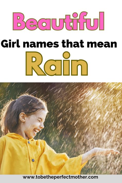 Rain Name Meaning, Names Meaning Rain, Rain Names, Names That Mean Rain, Names That Mean Night, Nicknames For Baby Girls, K Girl Names, Hawaiian Girl Names, Korean Girls Names