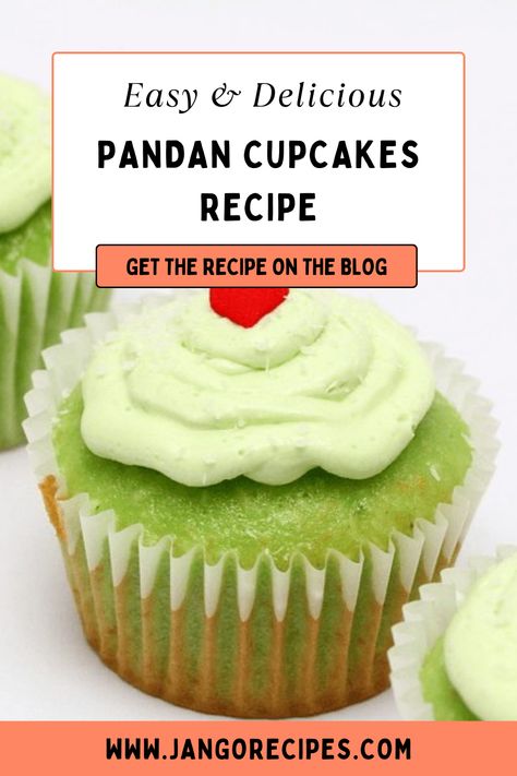 Since then, whenever I crave cakes and sweet desserts. I go for my yummy creamy Pandan Cupcakes Recipe. #recipes #DessertRecipes #cupcakerecipes Pandan Cupcakes Recipe, Pandan Cupcakes, Sponge Cupcake Recipe, Pandan Dessert, Pandan Cake, Charlotte Cake, Green Desserts, Cupcakes Recipe, Vietnamese Food