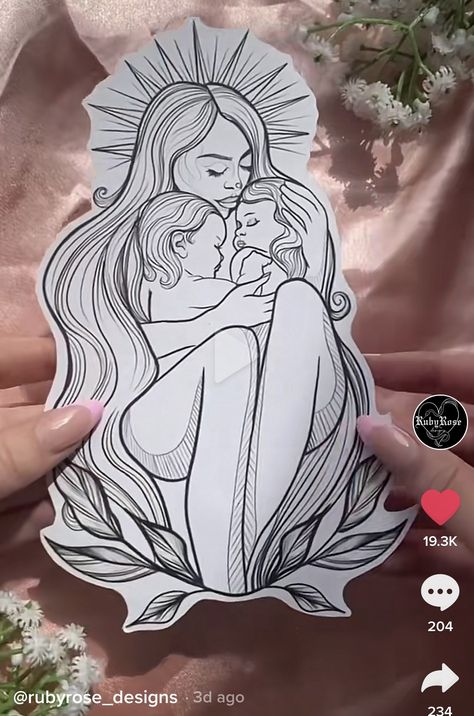 Mermaid Mother Tattoo, Twin Mum Tattoo, Child Tattoo Ideas For Women, Mum Tattoos, Tattoo Future, Mutterschaft Tattoos, Motherhood Tattoos, Traditional Heart, Twin Tattoos