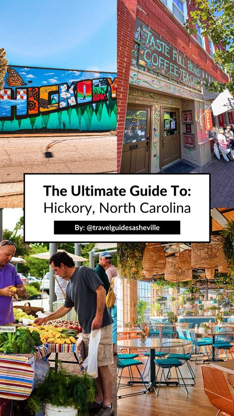 The Ultimate Guide To: Hickory, North Carolina! Hickory is located 1 hour and 15 minutes from Asheville, and it’s the perfect small town to plan a weekend trip to! Check out some of our favorite spots from our trip Hickory North Carolina, North Carolina Travel, Hickory Nc, Mountain Park, Weekend Trip, Weekend Trips, Wine Bar, Adventure Awaits, Asheville