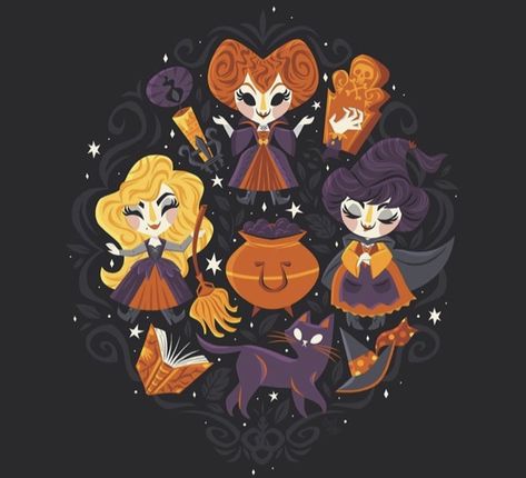 Caley Hicks, Halloween Ilustraciones, Villains Wallpaper, New Hocus Pocus, Helloween Wallpaper, Halloween Hocus Pocus, Halloween Wallpapers, Spooky Stuff, Disney Artists