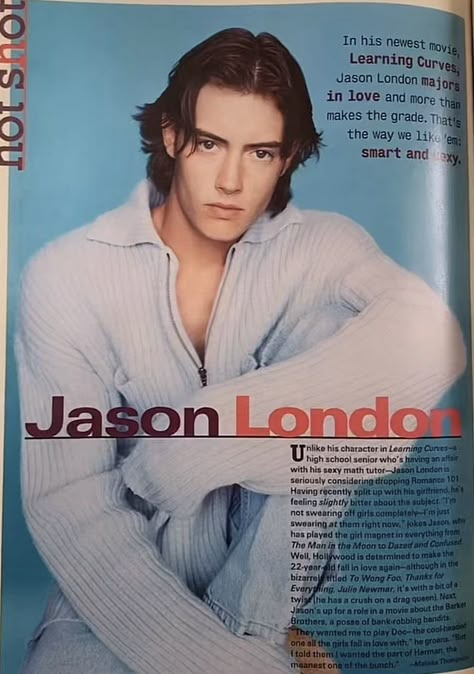 Jason London 90s, 90s Nerd, Jason London, Jeremy London, To Wong Foo, 90s Film, Matthew Lawrence, 90s Actors, Comic Book Writer