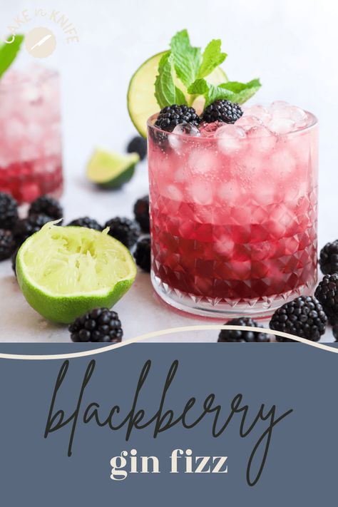 Bombay Bramble Gin Recipes, Blackberry Gin Cocktail, Batch Gin Cocktails, Blackberry Gin Fizz, Gin Punch, Gin Fizz Recipe, Blackberry Cocktail, Blackberry Gin, Gin Fizz Cocktail