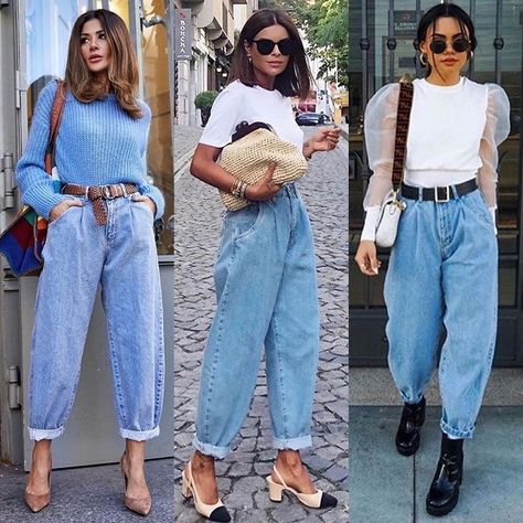 Fashion Inspiration on Instagram: “Slouchy jeans 💙1, 2 or 3?” Slouchy Jeans Outfit, Slouchy Outfit, Mum Jeans, Slouchy Pants, Slouchy Jeans, Mom Jeans Outfit, Outfit Jeans, Jeans Mom, Jeans Outfits