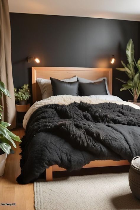 Black White And Grey Bedroom, College Bedroom, Earthy Bedroom, Bedroom Upgrade, Moody Bedroom, Dark Bedroom, Brown Bedroom, Black Bedroom, Apartment Decor Inspiration