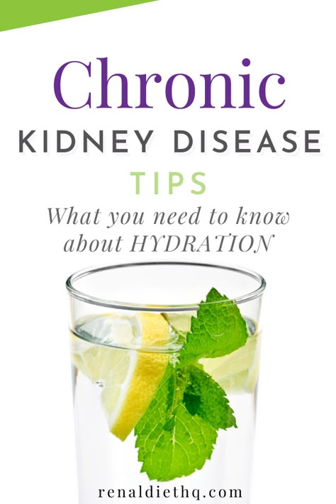 Want to know the best chronic kidney disease tips about hydration?  Here's what you need to know about water consumption and staying hydrated on the renal diet, as well as which types of kidney disease diet drinks and beverages are allowed.  Plus, you'll learn renal diet restrictions regarding renal diet drinks and what drinks to avoid on a kidney diet on this website. | Renal Diet Tips | Renal Diet Education | Kidney Diet Tips #KidneyDiseaseDiet #RenalDiet #KidneyDisease #renal #KidneyHealth Renal Diet Menu, Kidney Healthy Foods, Kidney Friendly Recipes Renal Diet, Food For Kidney Health, Kidney Detox, Kidney Friendly Foods, Diet Restrictions, Kidney Recipes, Turmeric Health