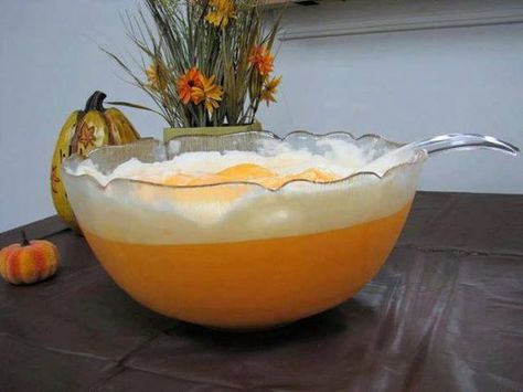 1 Quart Orange Sherbet 1 Quart Vanilla Ice Cream 1 Liter Of Sprite or 7-Up. 1 Can Of Cream Soda. Pour 1 Liter Sprite or 7-Up Into A Large Punch Bowl. Scoop Softened Sherbet and Vanilla Ice Cream In… Dreamsicle Punch, Creamsicle Punch, Orange Punch Recipes, Orange Punch, Party Punch Recipes, Orange Dreamsicle, Rabbit Birthday, Christmas Punch Recipes, Punch Drinks