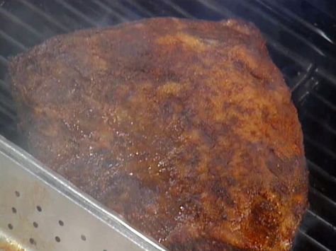 Emeril's Texas-Style Smoked Brisket Recipe : Emeril Lagasse : Food Network - FoodNetwork.com Corned Beef On The Grill, Grilled Corned Beef Brisket, Bbq Corned Beef, Grilled Corned Beef, Curing Meat, Brisket Recipes Smoked, Steak Night, Corn Beef, Grill Ideas