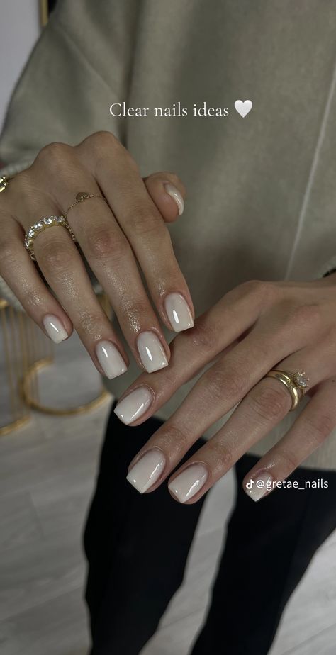 Wedding Dipped Nails, Short Milky Nails, Short Classy Nails, Ongles Beiges, Natural Nails Manicure, Manikur Kuku, Milky Nails, Nagellack Trends, Nails Outfit