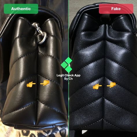 Yves Saint Laurent LouLou Monogram Quilted Chevron - Real Vs Fake YSL Bag Guide - Legit Check By Ch Ysl Toy Loulou Bag Outfit, Ysl Loulou Bag Outfit, Saint Laurent Bag Outfit, Ysl Toy Loulou, Ysl Bag Outfit, Ysl Loulou Bag, Sac Yves Saint Laurent, Fake Vs Real, Ysl Tote Bag