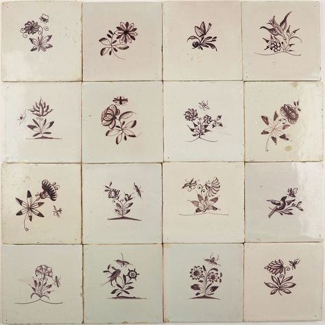 Regts - Delft Tiles | Antique, Collectibles & Reproduction Hand Painted Tiles Kitchen, Reclaimed Tile, Brown Tile, Painted Tiles, Hand Painted Tile, Delft Tiles, Blue Photo, Antique Tiles, Hand Painted Tiles