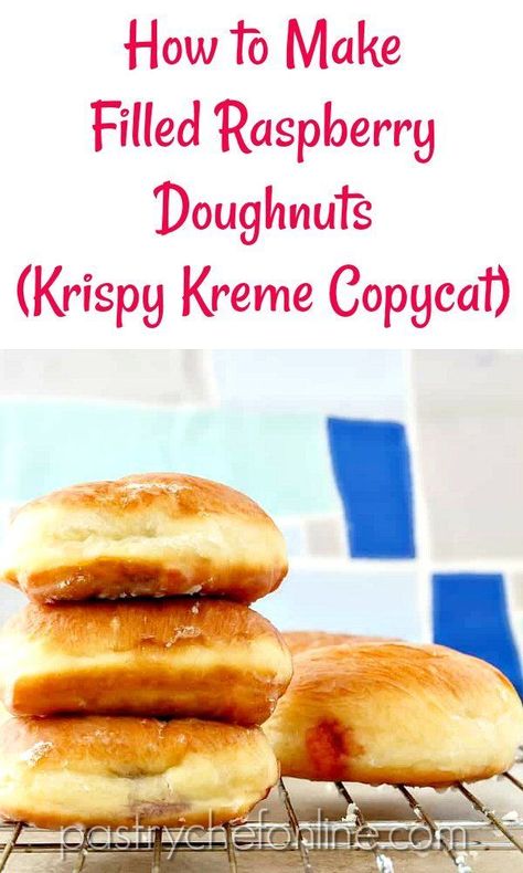 Raised Pillows, Krispy Kreme Copycat Recipe, Jelly Donuts Recipe, Jelly Donuts, Cream Filled Donuts, Donut Filling, Raspberry Jelly, Jelly Doughnuts, Best Brunch Recipes