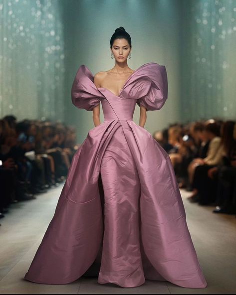 @saiidkobeisy Haute Couture Spring - Summer '24 | Instagram Powerful Women Fashion, Simple Classy Dress, Long Formal Dresses, Taffeta Skirt, Fashion Gowns, Elegant Maxi Dress, Fashion Illustration Dresses, Pink Prom, Taffeta Dress