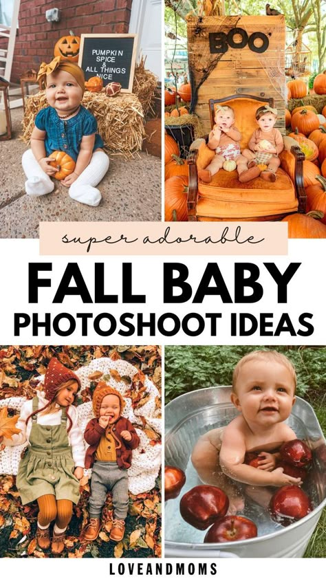 FAll Baby Fall Photoshoot, Halloween Baby Photoshoot, Simple Newborn Photos, Fall Photography Ideas, Fall Baby Photos, Fall Pic Ideas, Baby Holiday Photos, Fall Baby Pictures, 6 Month Baby Picture Ideas