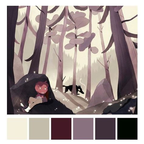 Character Color Palette Design Reference, Illustration Color Palette Inspiration, Dull Colour Palette, Limited Palette Illustration, Dramatic Color Palette, Seasons Color Palette, Spooky Color Palette, Illustration Color Palette, Color Palette Illustration