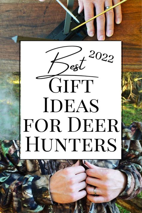 Don't get caught buying the same gifts pushed by commercial retailers. Here's a list of the best Christmas Gift Ideas for Deer Hunters that they will actually use and love. These unique ideas include a hunters choice for things like knife sharpeners, clothing, tools, equipment and more. There's even a list of stocking stuffers for hunters to give gifts your hunter will want and use. Some of these brands you may not have heard of. these are the BEST gift ideas your hunter will use. Deer Hunter Gift Basket, Gifts For Outdoorsmen Hunting, Gifts For Men Who Hunt, Gifts For A Hunter, Gifts For Hunters Men, Gift Ideas For Hunters, Hunter Gifts Men, Mens Hunting Gifts, Hunter Christmas Gifts