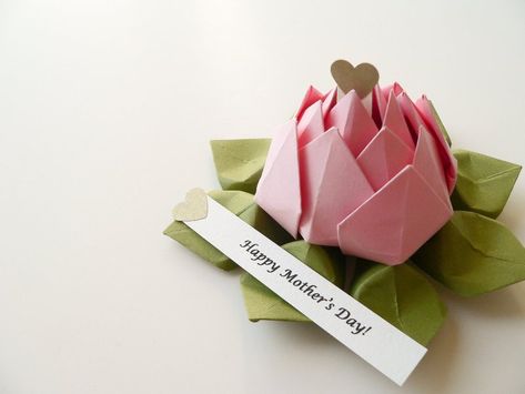 handmade-Mothers-Day-card-111 81+ Easy & Fascinating Handmade Mother's Day Card Ideas Gift With Paper, Origami Day, Origami Lotus Flower, Origami Lotus, Easy Origami Flower, Cheap Mothers Day Gifts, Easy Mother's Day Crafts, Origami Gifts, Mothers Day Gift Ideas