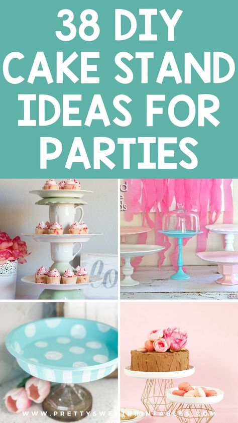 how to make a diy cake stand Diy Cake Stand Vintage, Diy Cake Stand Dollar Store, Diy Cake Plate, Sheet Cake Stand, Diy Cake Plate Stand, Cake Stand Ideas, Homemade Cake Stands, Cheap Cake Stands, Dollar Store Projects