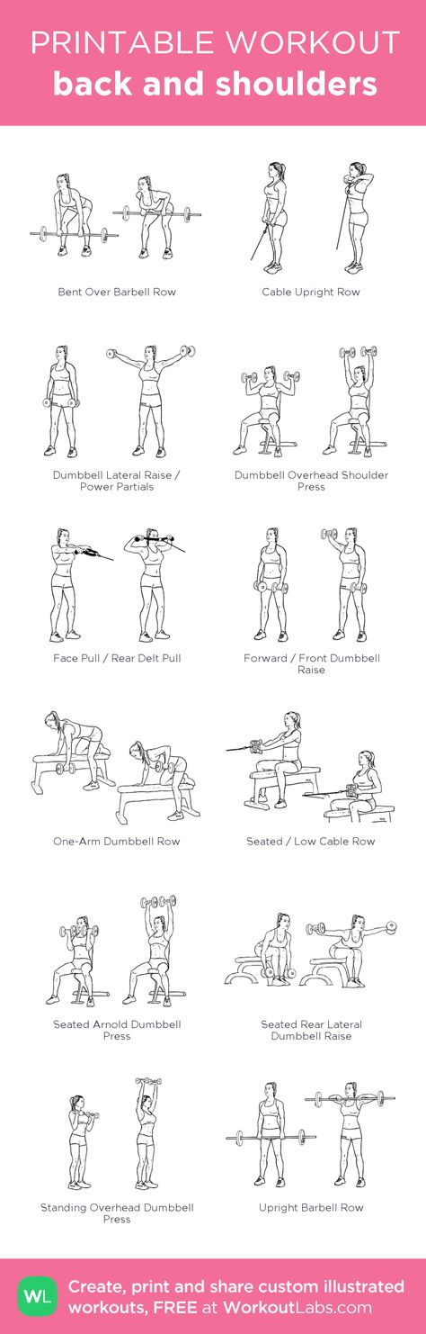 back and shoulders: my visual workout created at WorkoutLabs.com • Click through to customize and download as a FREE PDF! #customworkout Arm Training, Shoulder Workouts, Printable Workout, Upper Body Workouts, Printable Workouts, Arm Workouts, Gym Routine, Back Exercises, Shoulder Workout