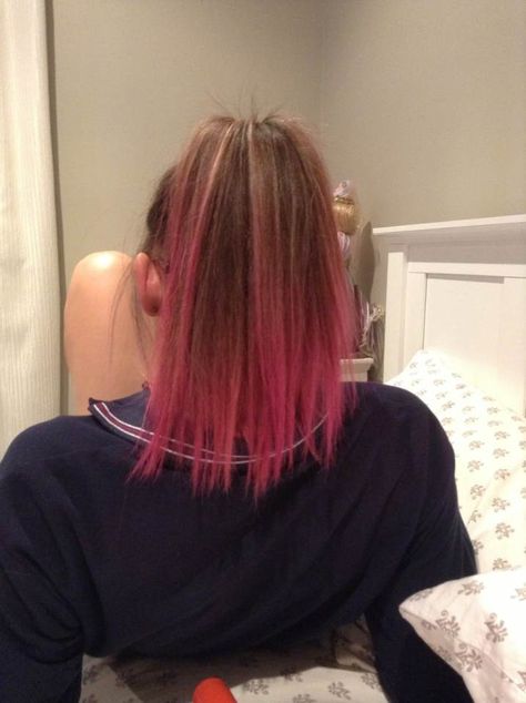 Pink dip died hair. Pink Hair Aesthetic, Pink Dip, Pink Dip Dye, Hair Aesthetic, Dip Dye, Hair Dye, Straight Hair, My Hair, Pink Hair