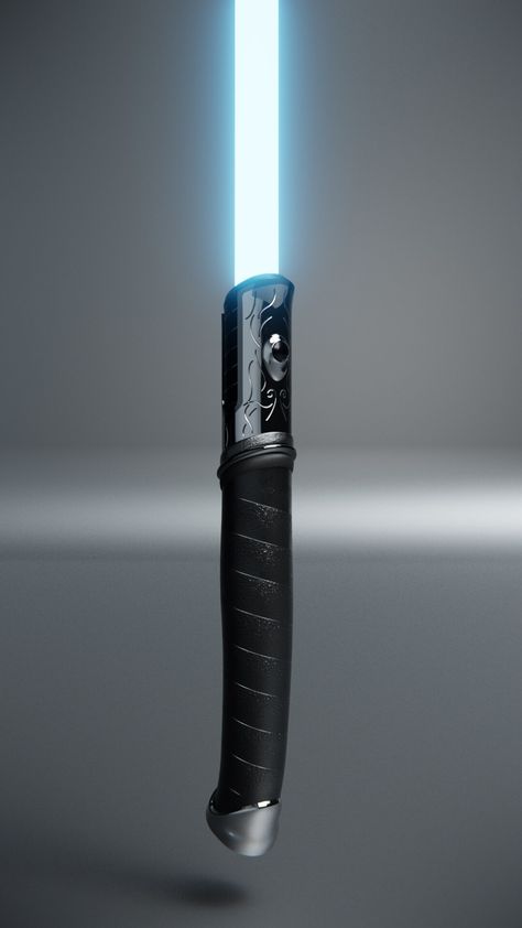 "Lightsaber" by Dave Lin Qui Gon Jinn Lightsaber, Lightsaber Hilt Design, Lightsaber Design Ideas, Build A Lightsaber, Dark Saber, Sith Lightsaber, Lightsaber Hilts, Blue Lightsaber, Custom Lightsaber