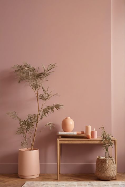 Dusty Salmon Color, Dusty Pink Walls Living Room, Sherwin Williams Quaint Peche, Salmon Color Living Room, Smokey Salmon Paint Color, Sw Rosaline Pearl, Sw Cabbage Rose Paint, Pink Beige Wall Color, Dusty Pink Living Room Walls