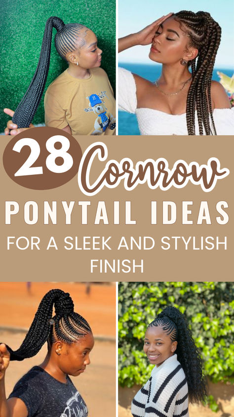 Cornrow Ponytail Braided Ponytail Cornrows, Rihanna Cornrows, Curly Cornrows Braids, Back Braids Hairstyles, Curly Cornrows, Braids Cornrows Hairstyles, Twist Braids Ponytail, Cornrow Ponytail Hairstyles, Braids Ponytail Hairstyles