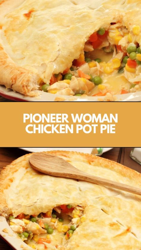 This easy Pioneer Woman Chicken Pot Pie is a creamy, comforting dish perfect for a quick weeknight meal. Made with tender chicken, fresh vegetables, and a flaky pie crust, it’s simple to prepare using ingredients you likely already have at home. Customize it with turkey or chicken and enjoy a hearty dinner in no time! Chicken Pot Pie Recipe Rotisserie, Homemade Chicken Pot Pie Crust Easy, Chicken Pot Pie With Potatoes Recipe, Pioneer Woman Pot Pie, Frozen Pie Crust Chicken Pot Pie, Chicken Pot Pie With Veg All, One Crust Chicken Pot Pie, Easy Chicken Pot Pie With Pie Crust, Chicken Pot Pie Recipe Pioneer Woman