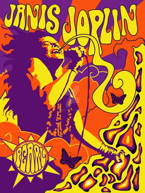 Janis Joplin by Tara-tei on DeviantArt. Janis Lyn Joplin [January 19, 1943 – October 4, 1970] #JanisJoplin #27Club #Music #Quotes #Art Poster Grafico, Yoga Studio Design, Vintage Concert Posters, Rock Band Posters, Art Hippie, Vintage Music Posters, Psy Art, Arte Punk, Rock N’roll