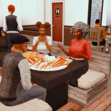 Sims 4 Seafood Restaurant, Sims 4 Restaurant Mod, Grill Cc Sims 4, Sims 4 Restaurant Cc Patreon, Sims 4 Cc College, Sims 4 Restaurant, Crab Boil, Play Sims 4, Sims Packs