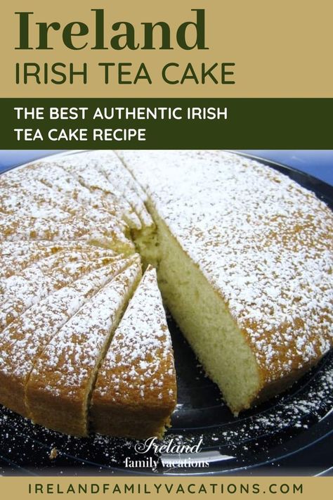 Irish Tea Cake Recipe, Irish Tea Cake, Cake With Fresh Fruit, Tea Cake Recipe, Irish Tea, Printable Recipe Card, Tea Cakes Recipes, Dinner Dessert, Tea Cake