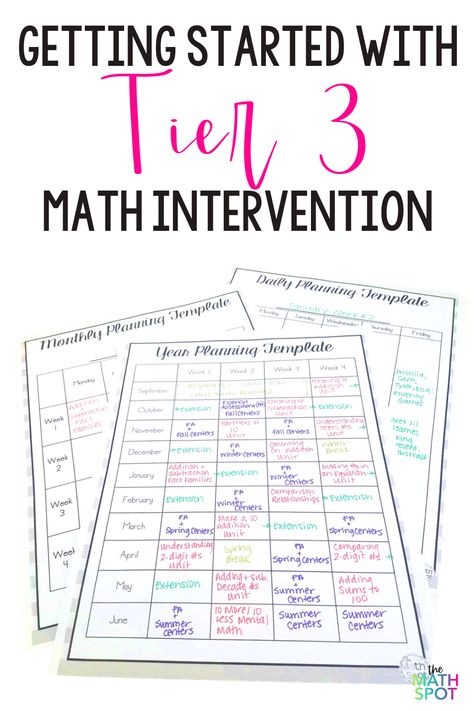 Getting Started with Tier 3 Math Intervention - The Math Spot Math Intervention Lesson Plan Template, Bridges Intervention Math, Tier 3 Reading Interventions, Mtss Interventions Middle School, Rti Interventions Elementary, Mtss Interventions, Right Start Math, Teaching Third Grade Math, Math Interventionist