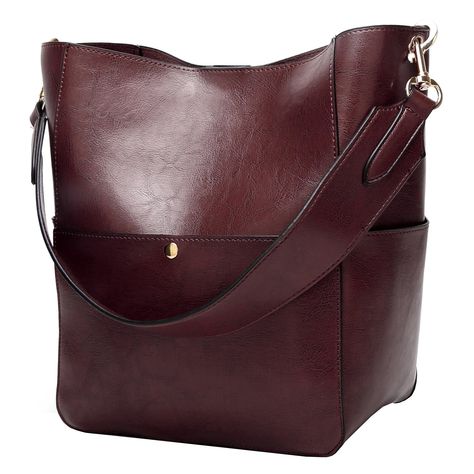 Molodo Womens Satchel Hobo Stylish Top Handle Tote PU Leather Handbag Shoulder Purse >>> Check this awesome product by going to the link at the image. (This is an affiliate link) Purse Bucket, Detachable Pocket, Brand Purses, Womens Work Bag, Kavu Rope Bag, Waterproof Tote, Womens Handbag, Bucket Tote, Bucket Bags