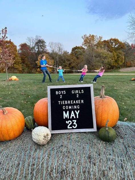 20+ "Last Baby" Pregnancy Announcement Ideas - Leaf and Steel Tie Breaker Gender Reveal Ideas, Officially Outnumbered Announcement, Tiebreaker Pregnancy Announcement, Tie Breaker Pregnancy Announcement, Tie Breaker Gender Reveal, 5th Baby Announcement, Tie Breaker Baby Announcement, Third Child Announcement, Last Baby Pregnancy Announcement