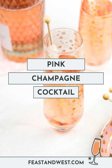 Celebrate anything with the perfect pink drink, a sparkling Pink Champagne Cocktail. It's perfect for romantic dinners and New Year's Eve. Homemade Rock Candy, Champagne Recipes Cocktails, Champagne Drinks, Champagne Cocktails, Stemless Champagne Flutes, Pretty Cocktails, Crystal Champagne Flutes, Aromatic Bitters, Champagne Taste