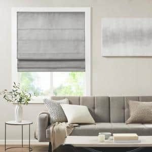 Chicology Runway Ready-Made Grey Cordless Light Filtering Magnetic Fabric Roman Shade 31 in. W x 64 in. L RMRG3164 Standard Window Sizes, Room Darkening Shades, Cordless Roman Shades, Privacy Panels, Roman Shade, Window Sizes, Window Insulation, Madison Park, Window Shades