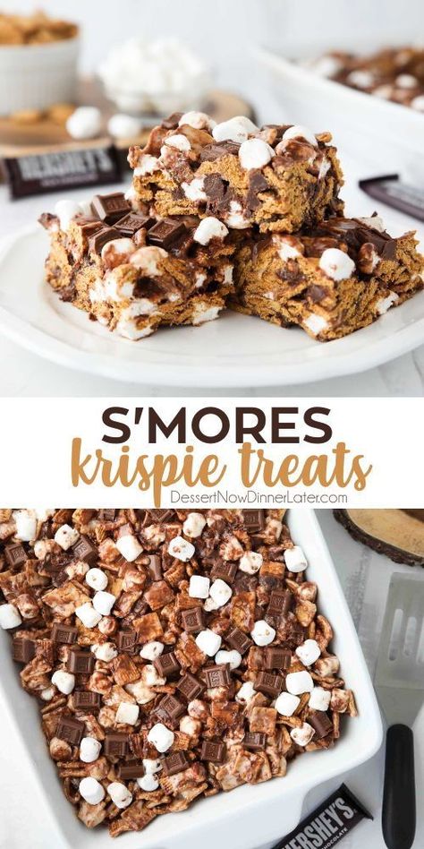 Indoor Smores, Smores Bars, Golden Grahams Cereal, Smores Bar, Golden Grahams, No Bake Summer Desserts, Smores Dessert, Krispie Treats Recipe, Smores Cookies